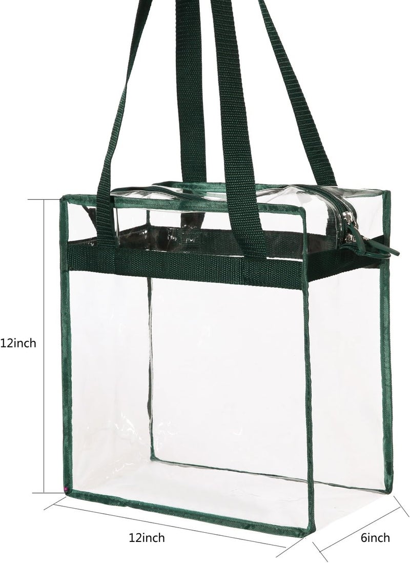 BAGAIL Clear Bags 12x6x12 Stadium Approved Clear Tote Bag with Zipper Closure Crossbody Shoulder Bag with Adjustable Strap - Image 3